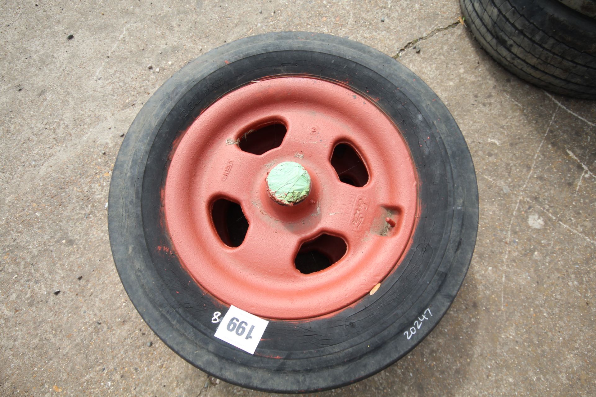Pair of Fordson Major ENFO cast front wheels and tyres. - Image 3 of 4