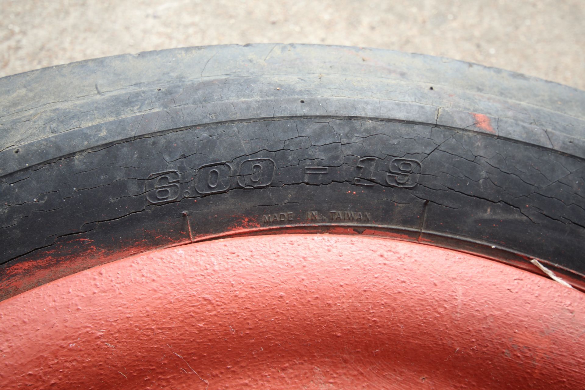 Pair of Fordson Major ENFO cast front wheels and tyres. - Image 4 of 4