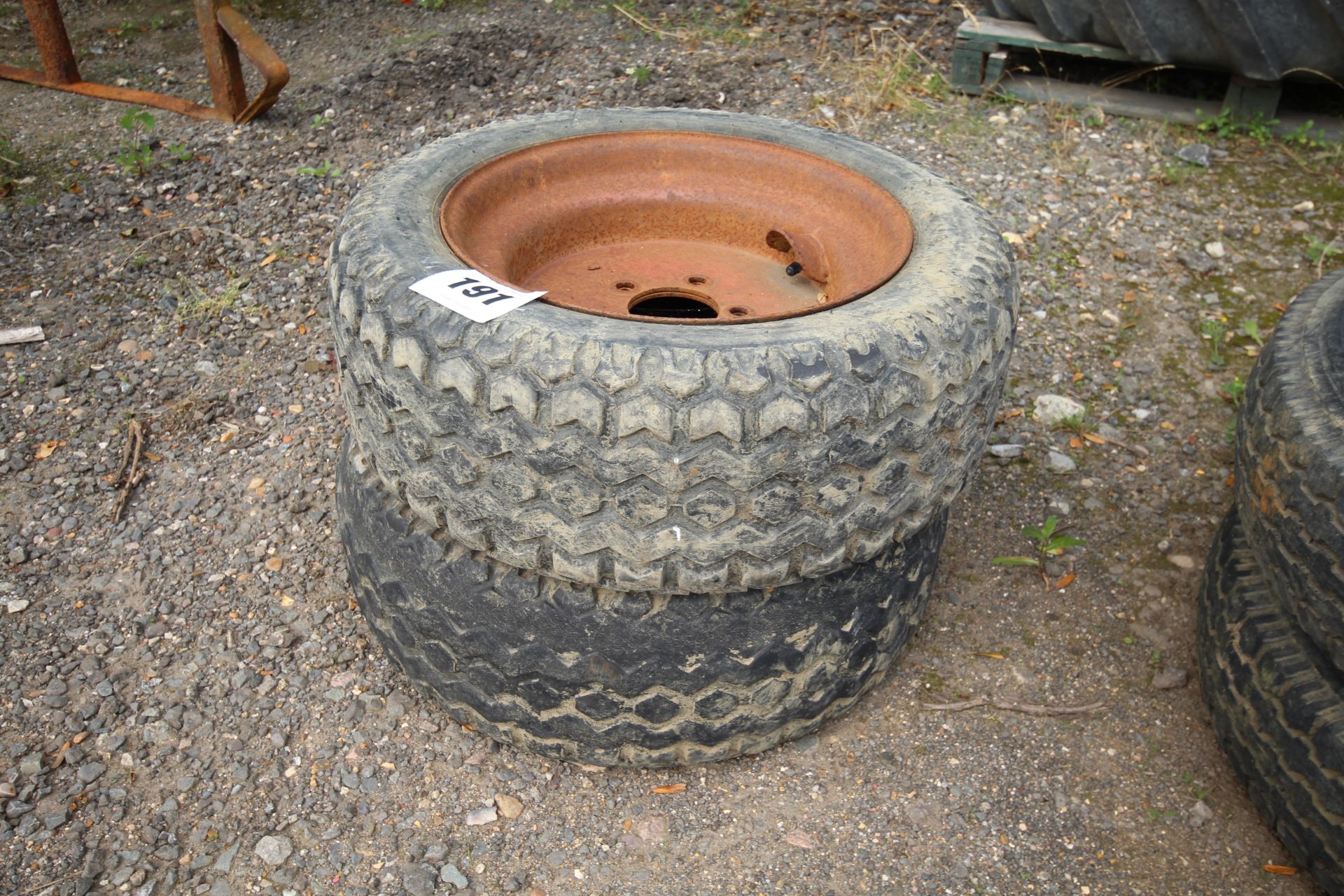 Pair of Trelleborg LP200-14.5 wheels and tyres. V