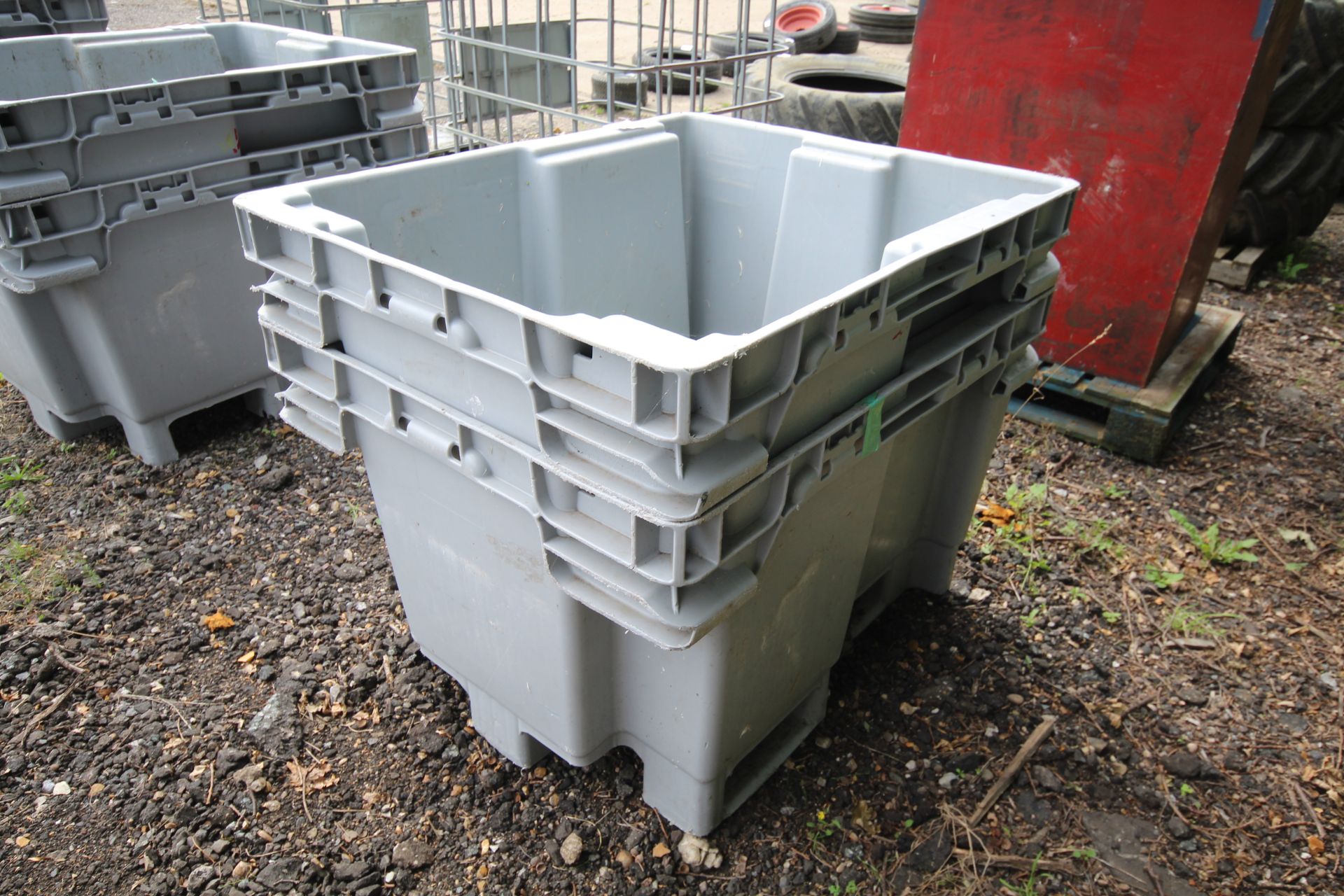 2x plastic stacking pallet tine crates. - Image 2 of 3