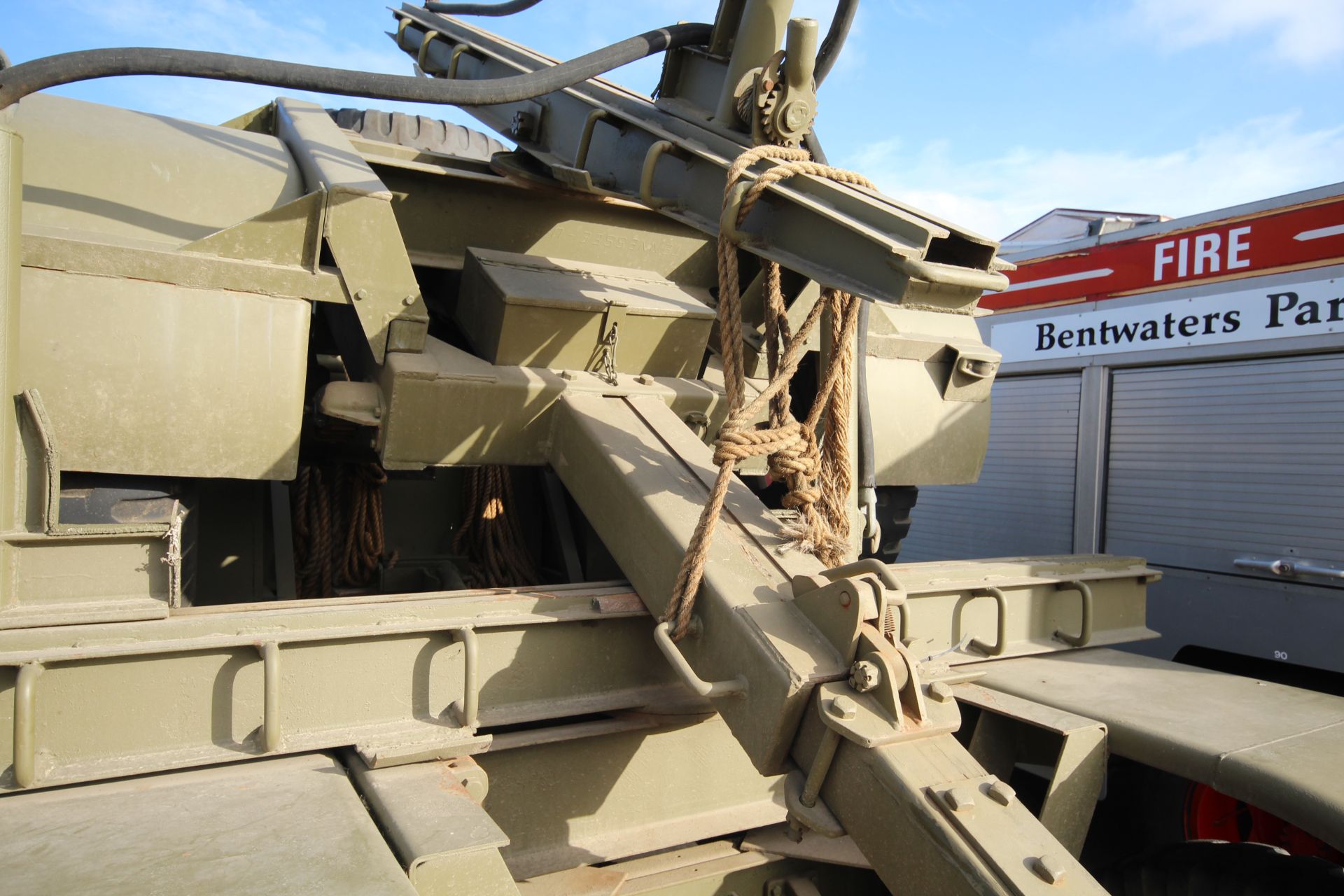 GMC CCKW 353 6x6 bolster truck and slip pole trailer. Registration UXG 144. 1945. 11.00x18 correct - Image 36 of 95