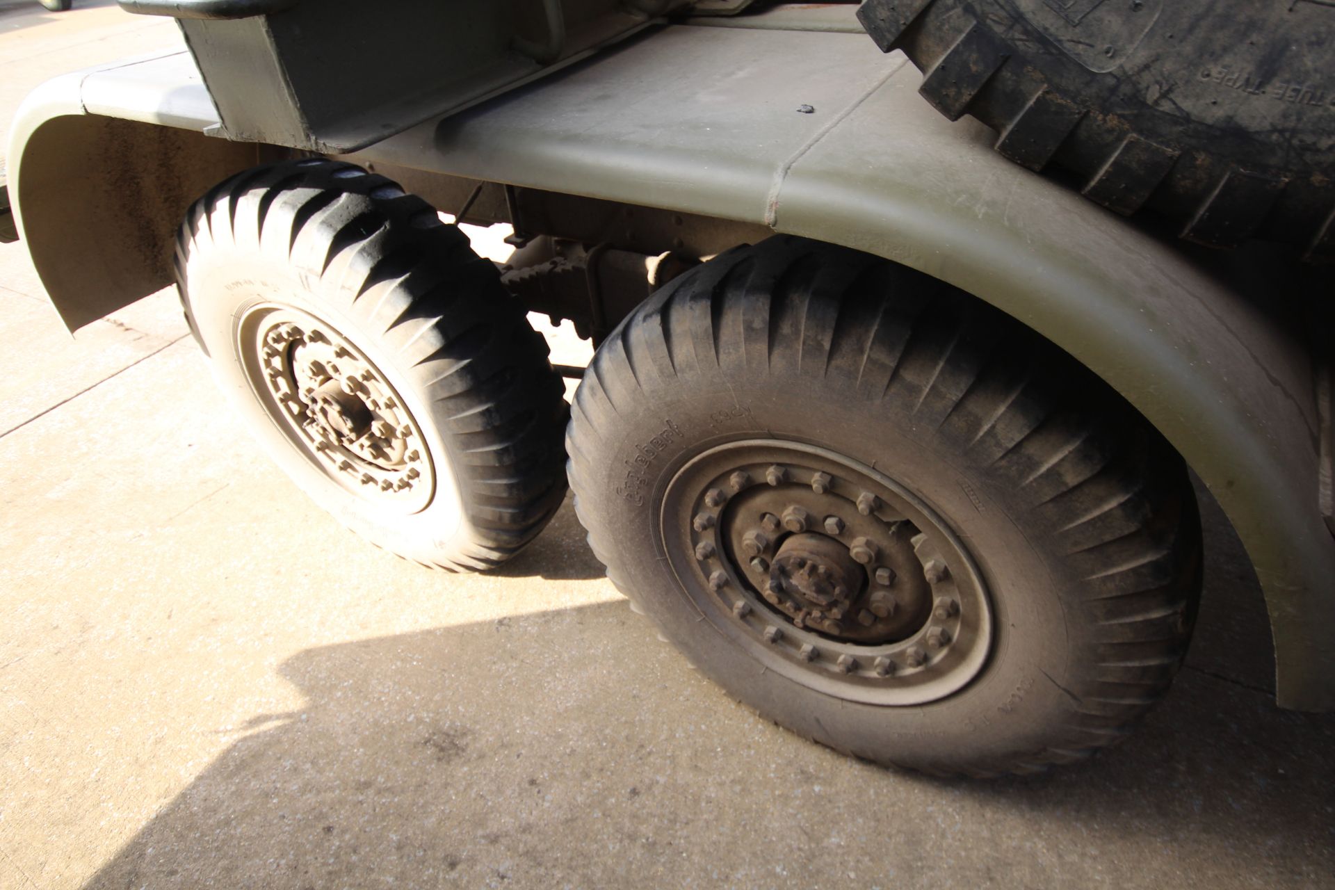 GMC CCKW 353 6x6 bolster truck and slip pole trailer. Registration UXG 144. 1945. 11.00x18 correct - Image 24 of 95