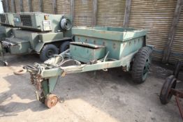 Turtle Mountain Manufacturing Co. very heavy-duty single axle 1.5T M332 ammunition trailer. 1984.