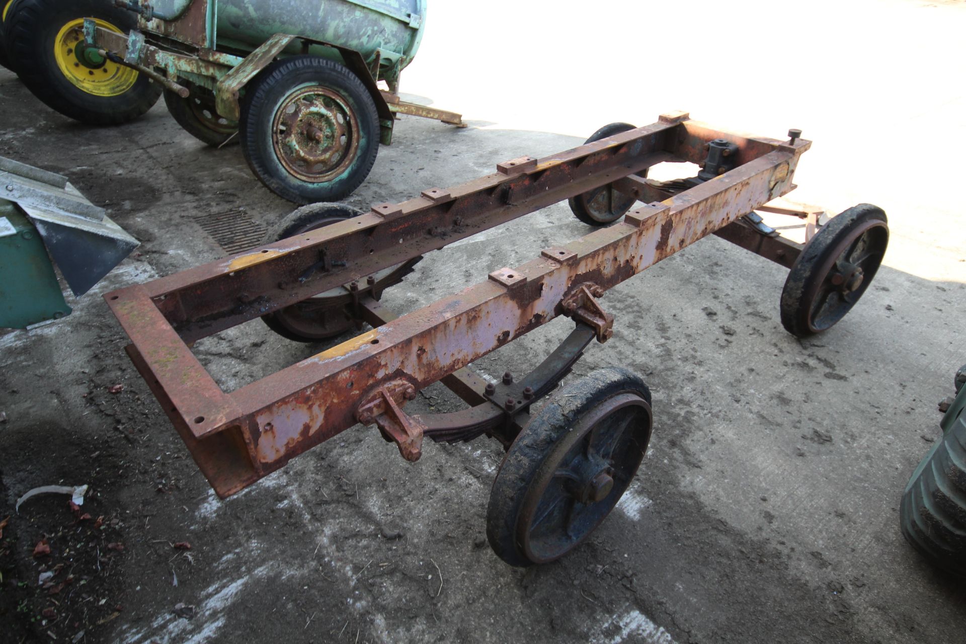 4-wheel turntable trailer. With sprung axles and solid tyres. Suit large stationary engine. - Image 3 of 17