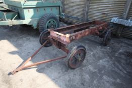 4-wheel turntable trailer. With sprung axles and solid tyres. Suit large stationary engine.