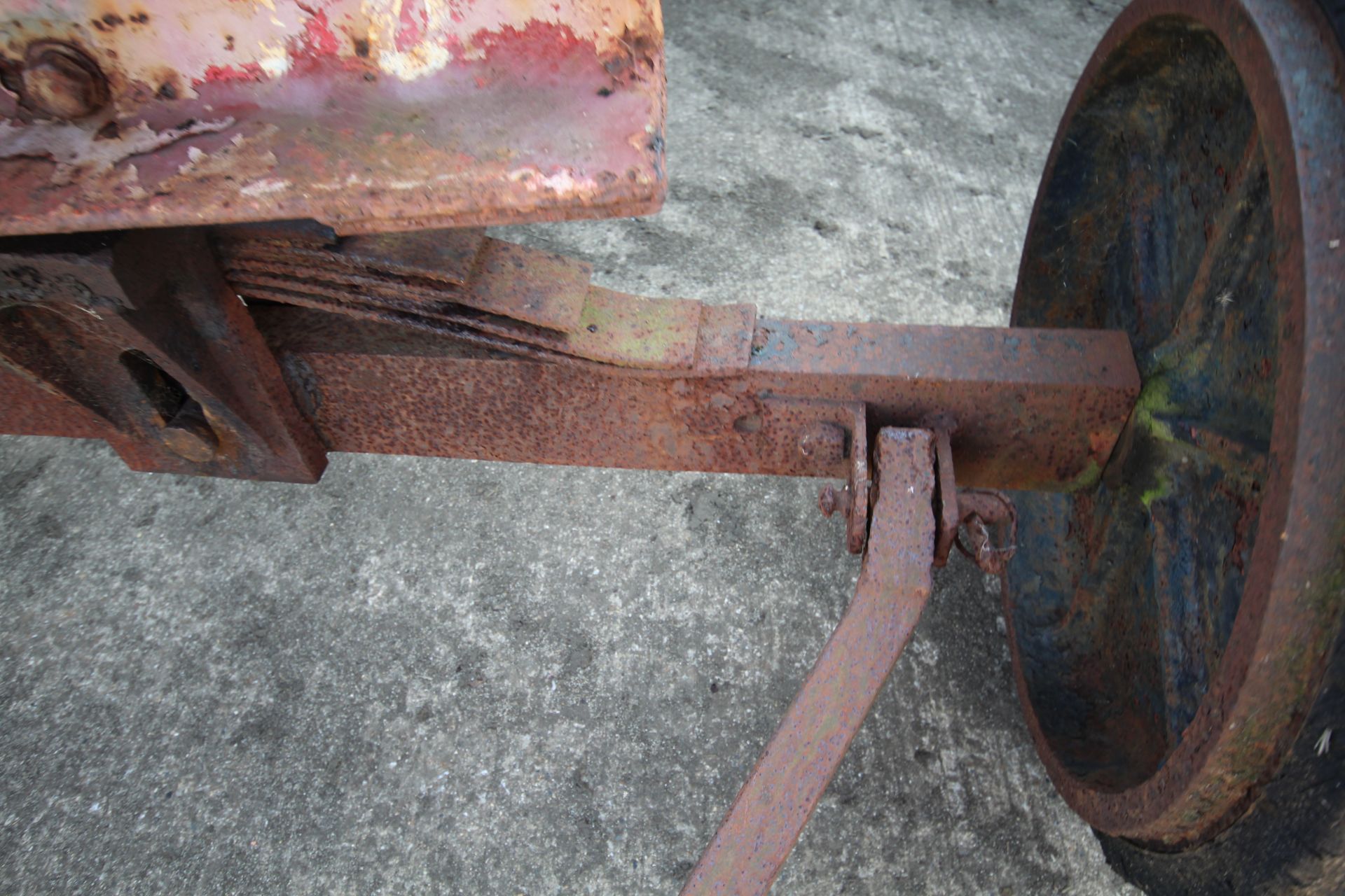 4-wheel turntable trailer. With sprung axles and solid tyres. Suit large stationary engine. - Image 8 of 17