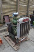 **CATALOGUE CHANGE** Fowler-Saunders 2B water cooled twin cylinder stationary diesel engine on skid.