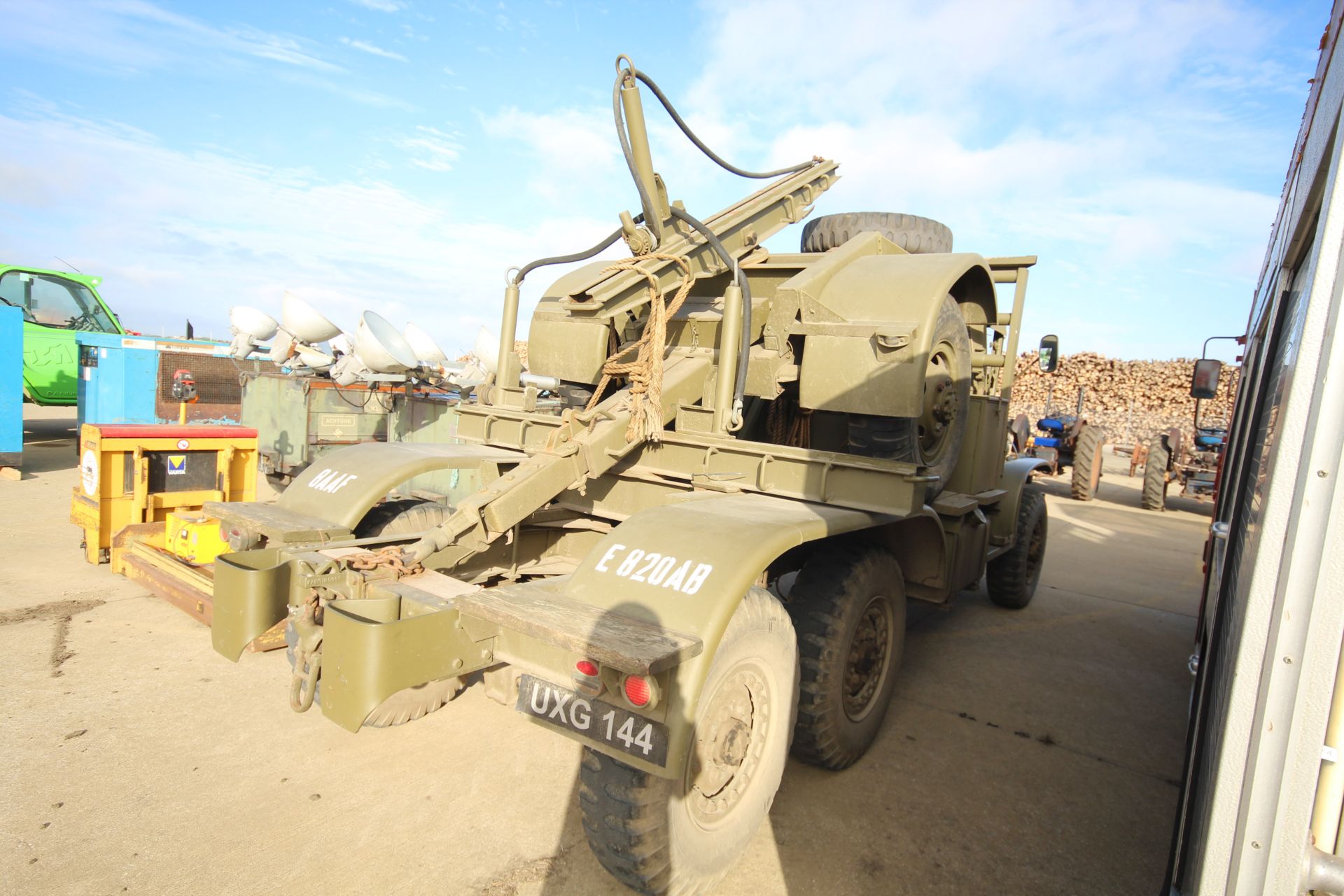 GMC CCKW 353 6x6 bolster truck and slip pole trailer. Registration UXG 144. 1945. 11.00x18 correct - Image 4 of 95