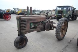 **CATALOGUE CHANGE** John Deere BN tricycle configuration row crop 2WD tractor. Registration GWR 407
