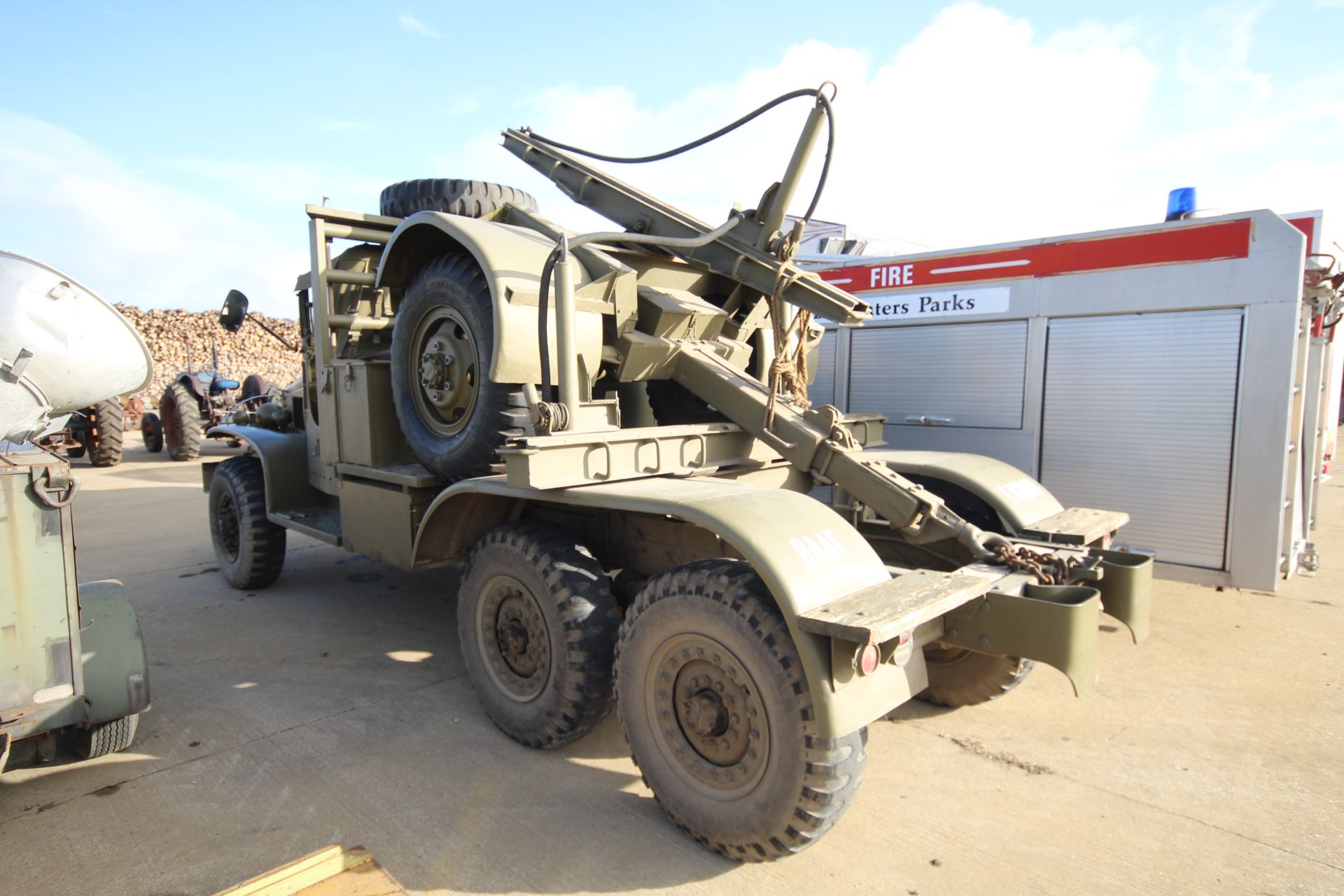 GMC CCKW 353 6x6 bolster truck and slip pole trailer. Registration UXG 144. 1945. 11.00x18 correct - Image 3 of 95