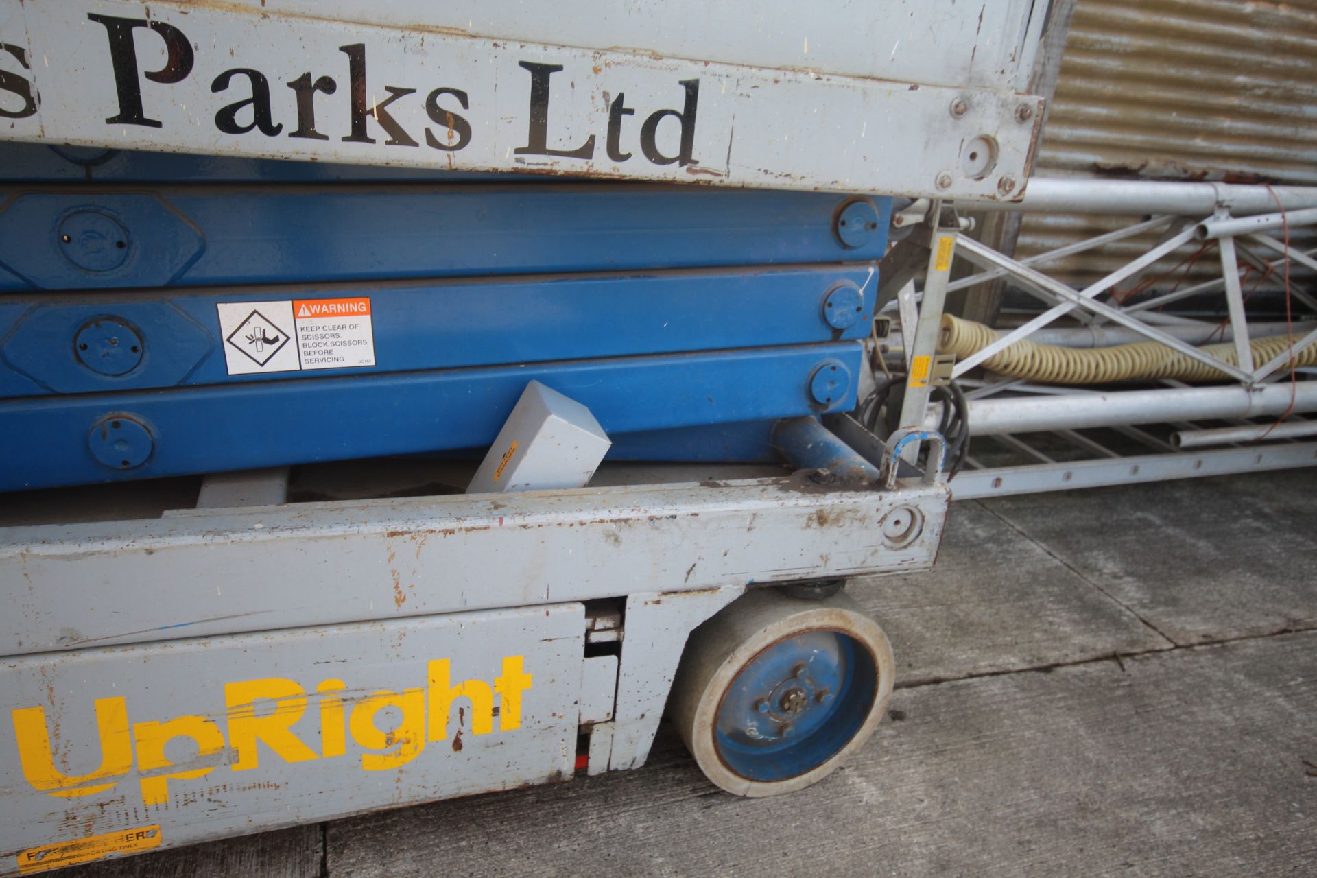 Upright X26 electric scissor lift. 1996. 858 hours. Serial number 2951. Inspected through to 02/02/ - Image 8 of 20