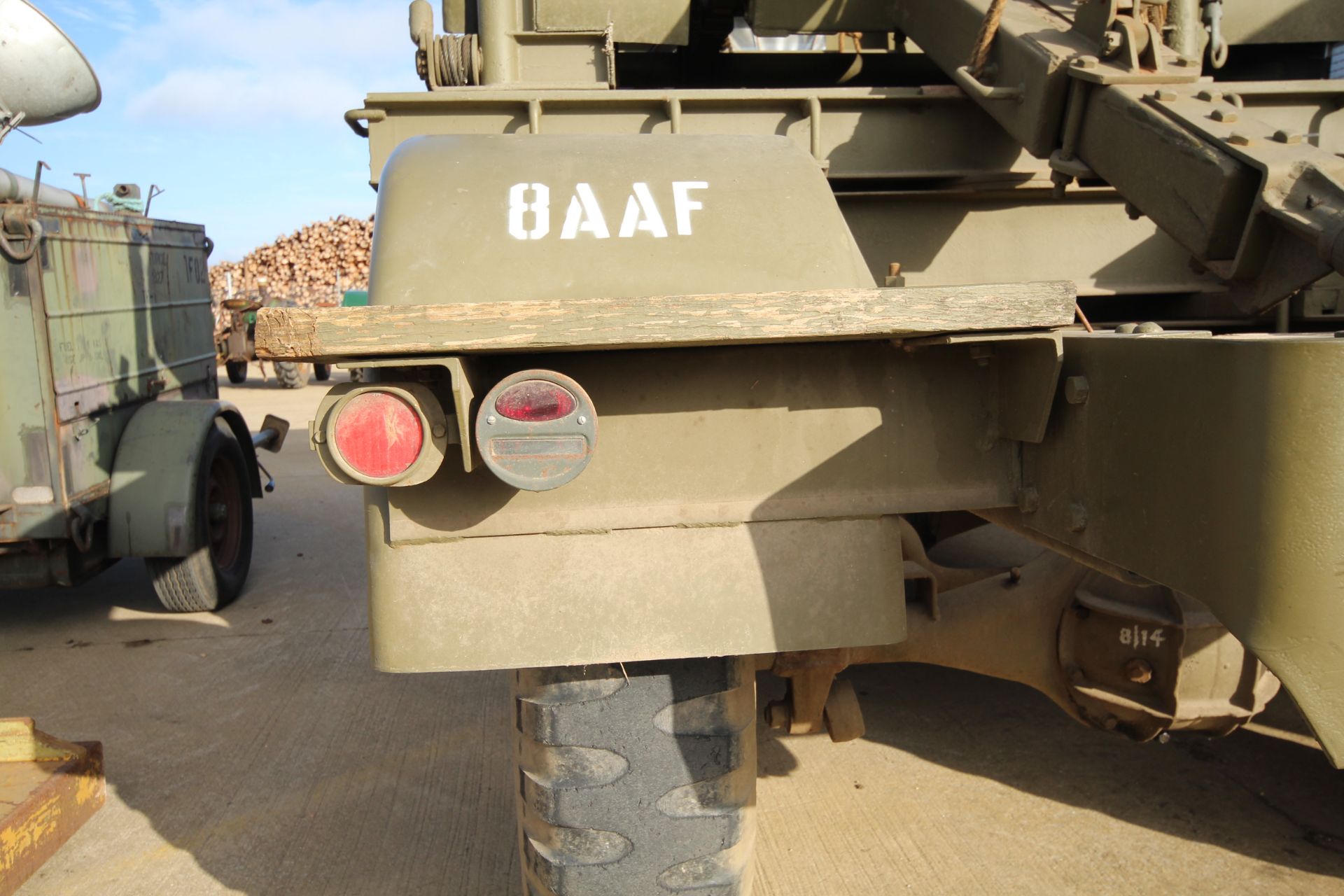 GMC CCKW 353 6x6 bolster truck and slip pole trailer. Registration UXG 144. 1945. 11.00x18 correct - Image 41 of 95