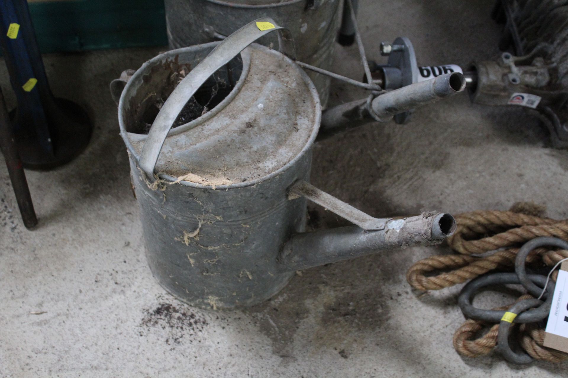 2x Galvanised watering cans. - Image 2 of 3