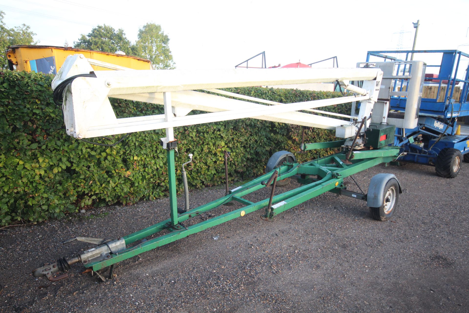 Simon Gofor 120 trailed electric cherry picker. 1990. Serial number 3355. With built in charger. V