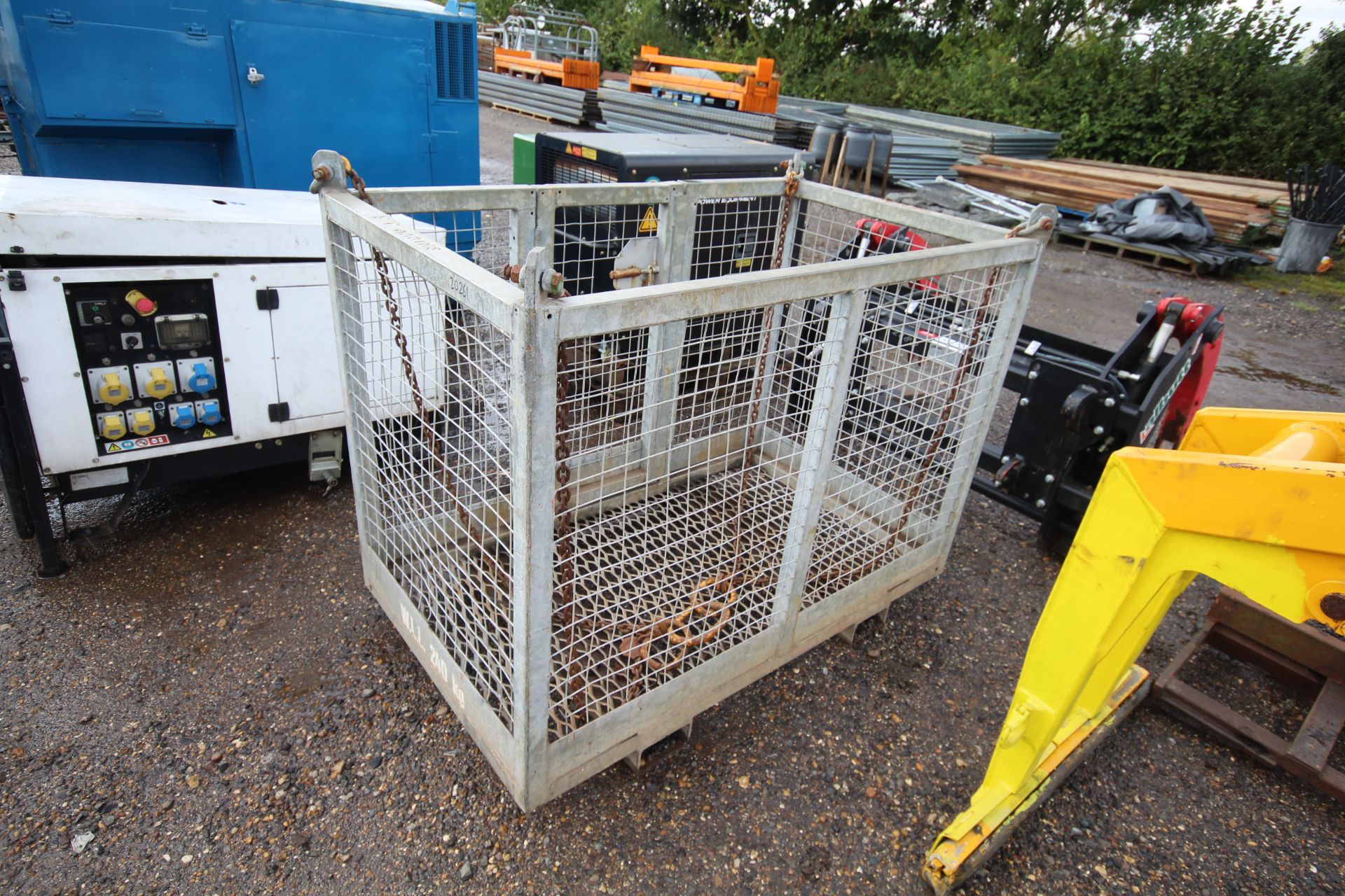Lifting Gear Hire galvanised man cage. To fit pallet tines or crane. V - Image 3 of 8