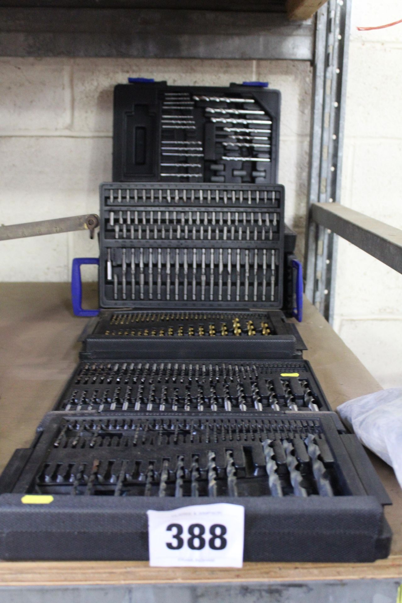 Large quantity of various drill bits.