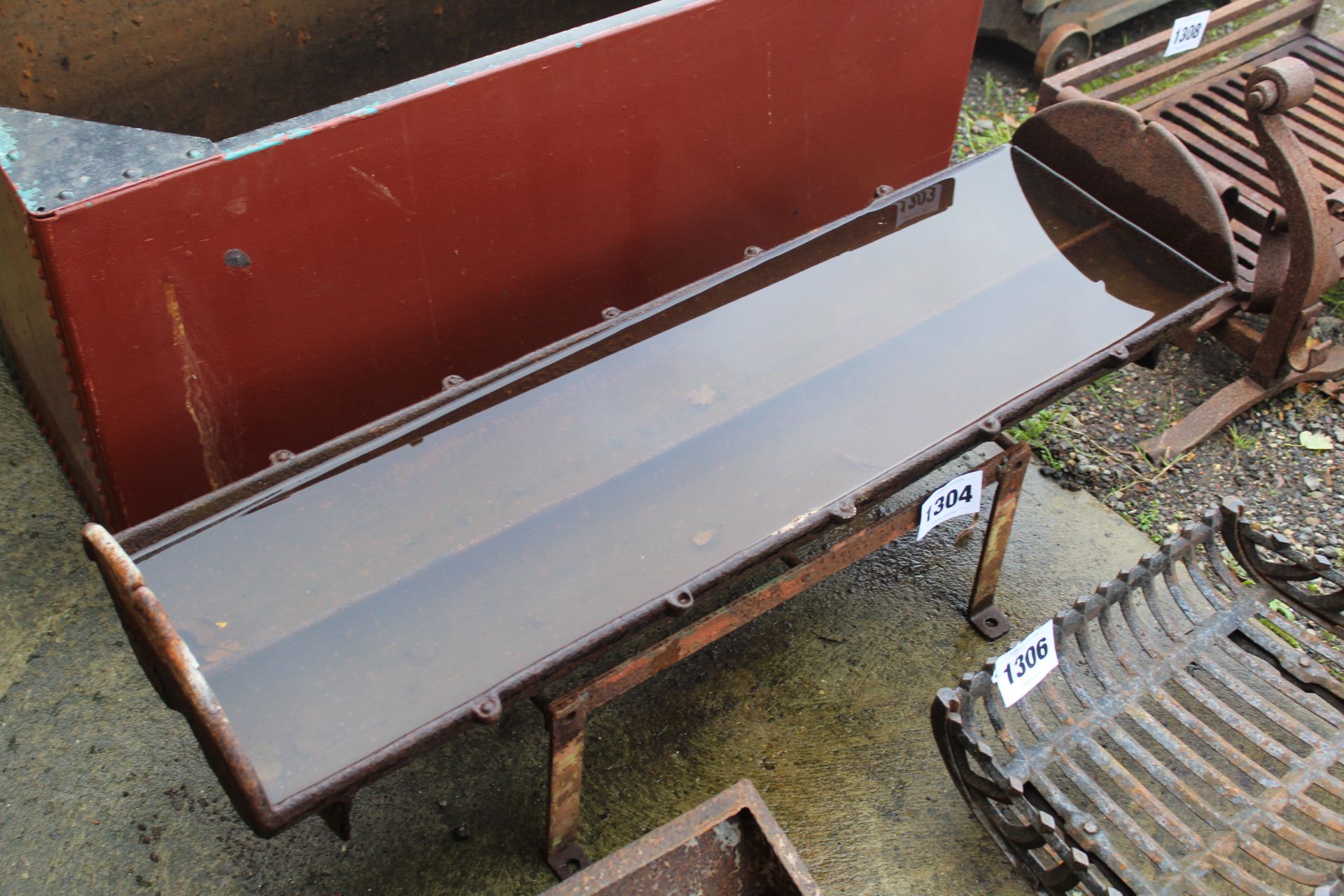 Long cast iron trough on stand. - Image 2 of 4