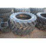 Pair of 380/85R34 tyres. V