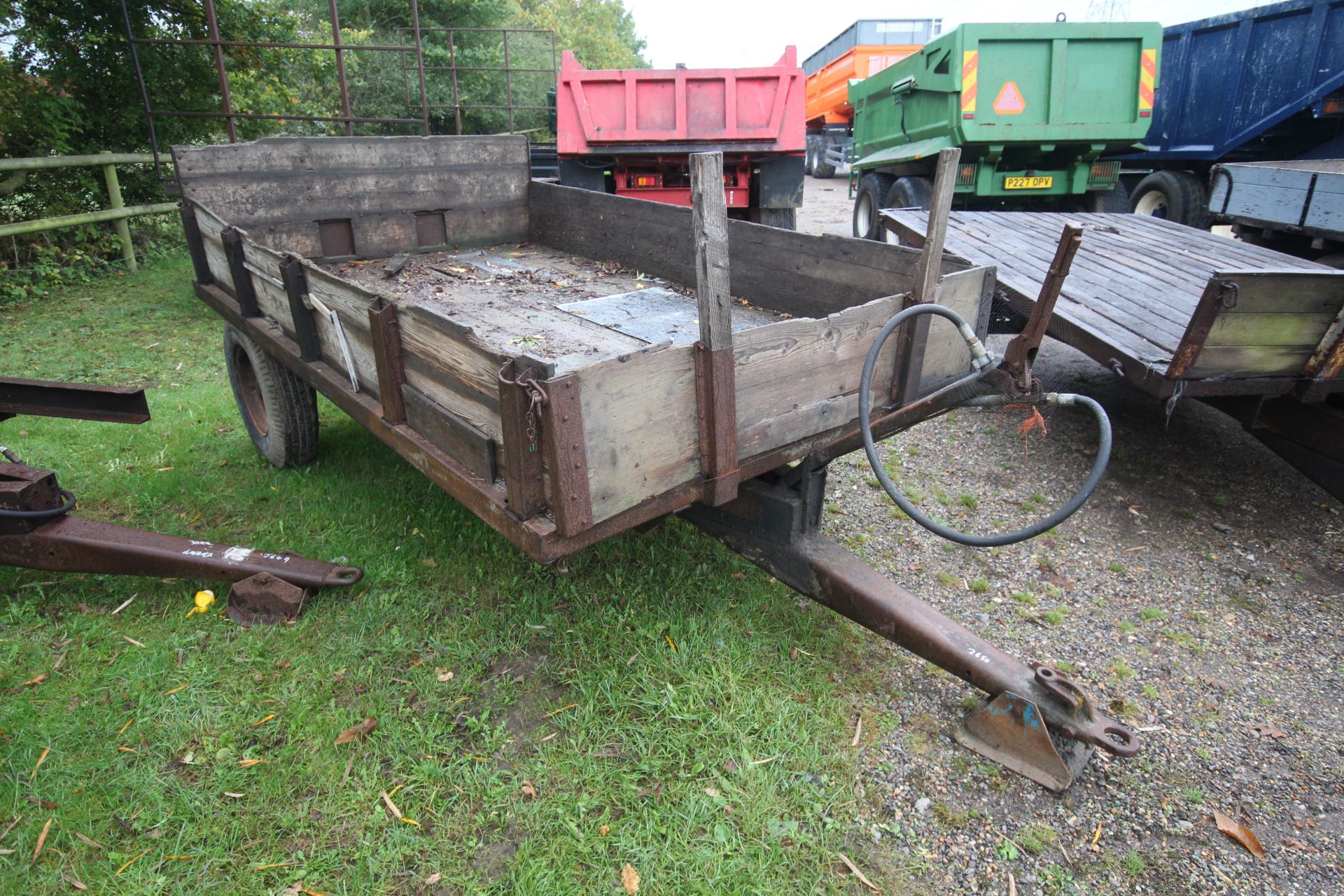 Ferguson FJEA-40 3T tipping trailer. With drop in sides and 12-stud axle. Badged. Serial number