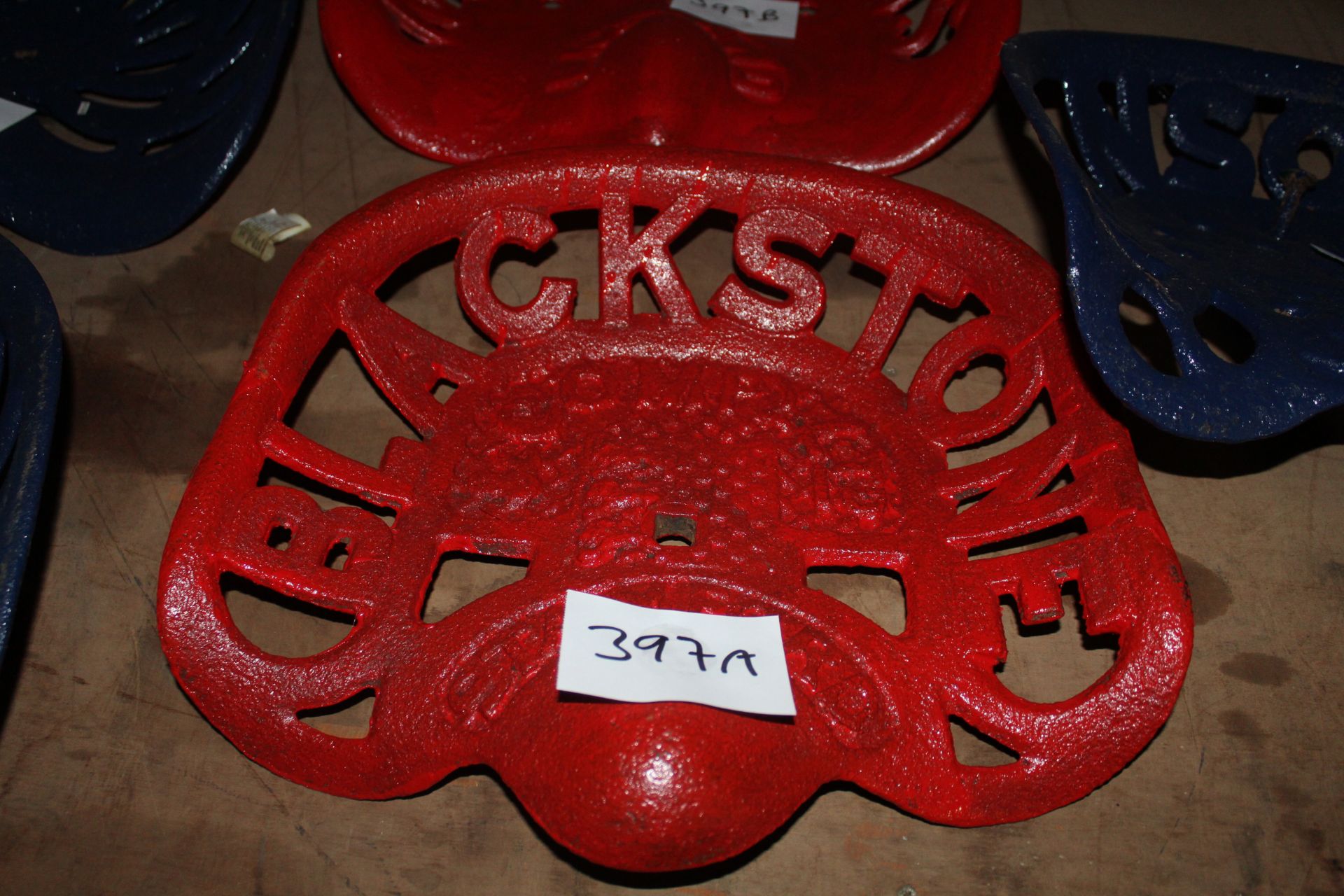 Blackstone cast iron implement seat.