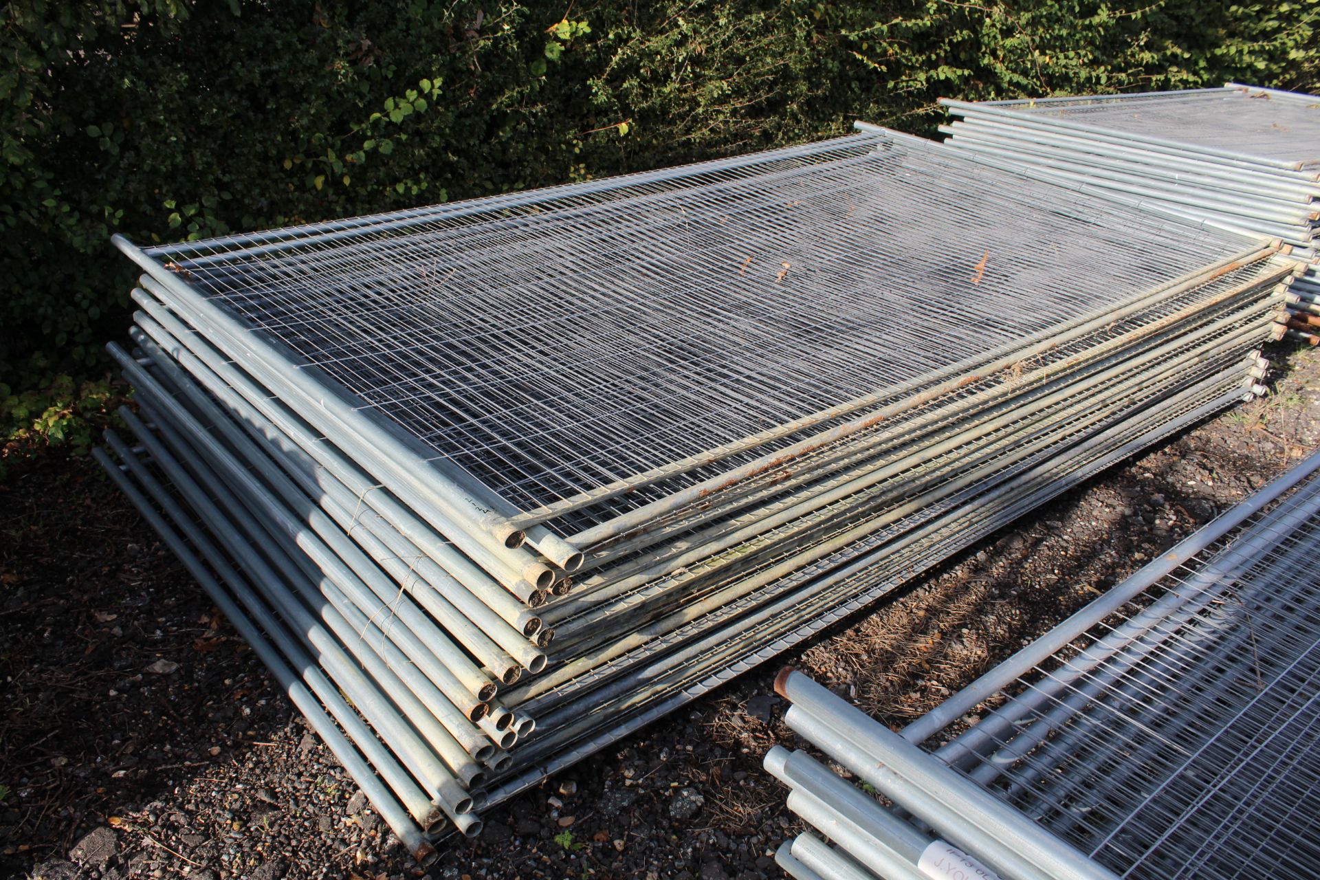 Large quantity of Heras fence panels. V