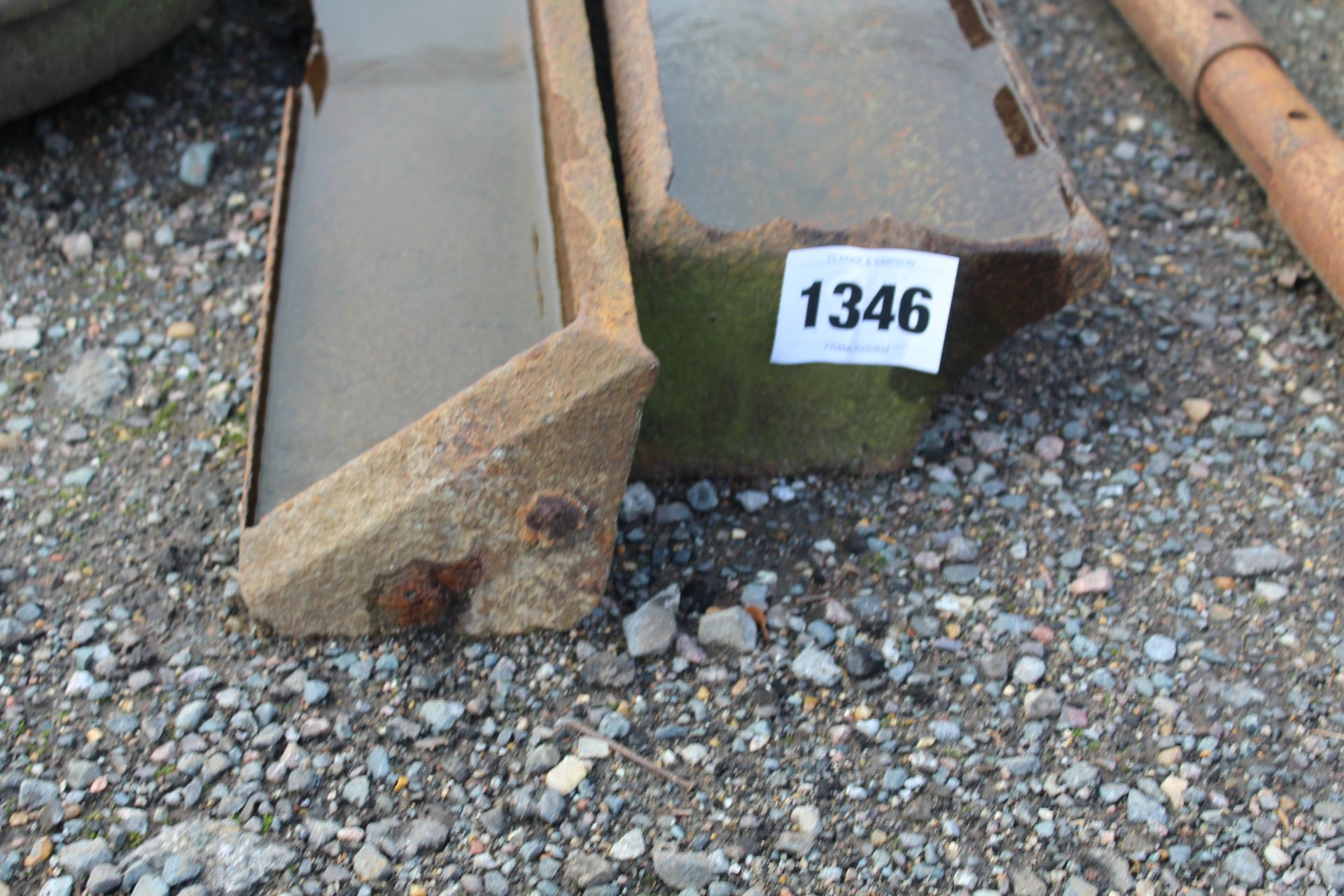 2x long cast iron troughs. - Image 3 of 5