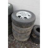 Set of Land Rover Discovery 3 17in wheels and tyres. V