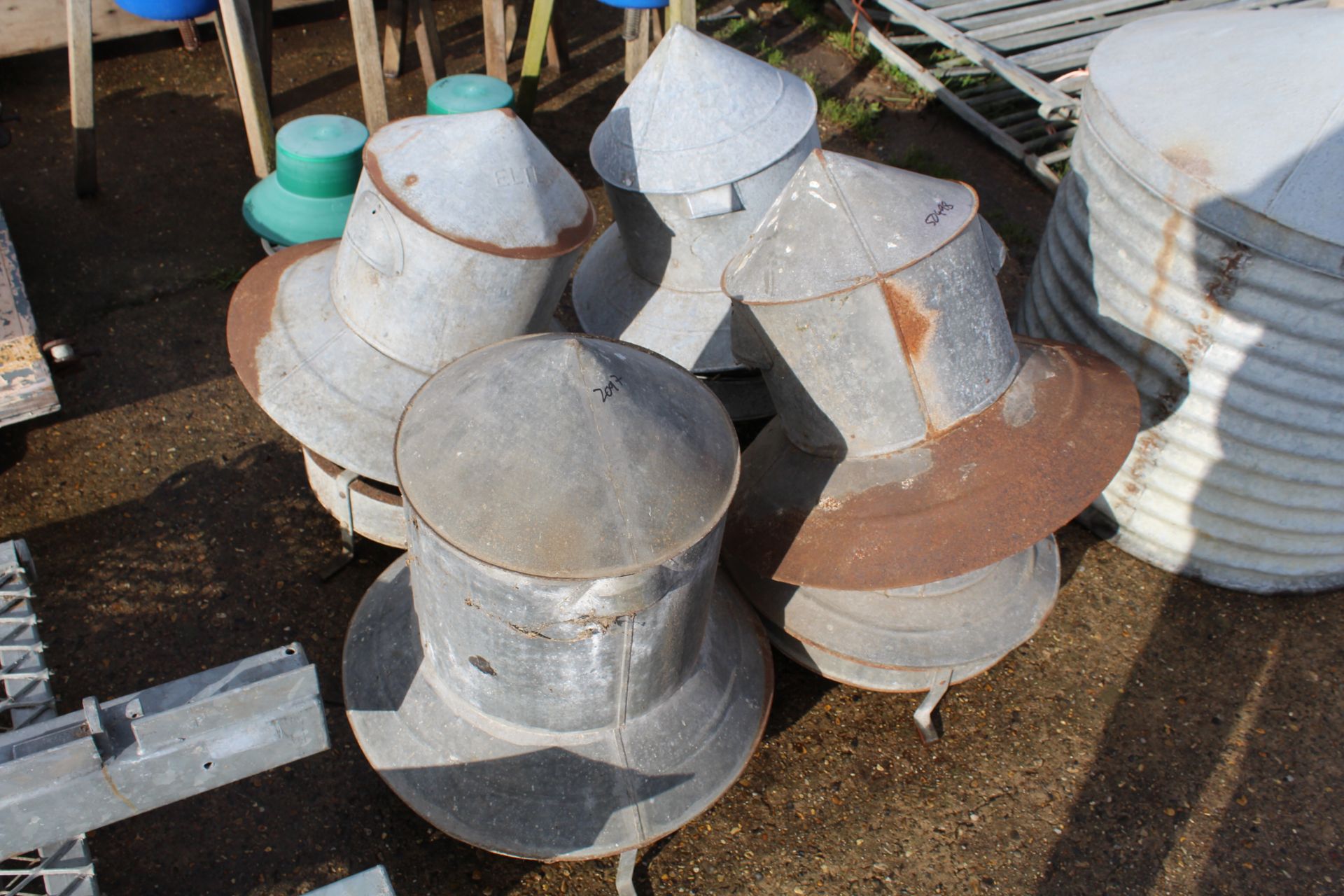 Various poultry feeders.