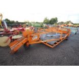 Ritchie Cook high capacity belt flat 8 bale sledge. 1999. Serial number 981 297. With baler drawbar,