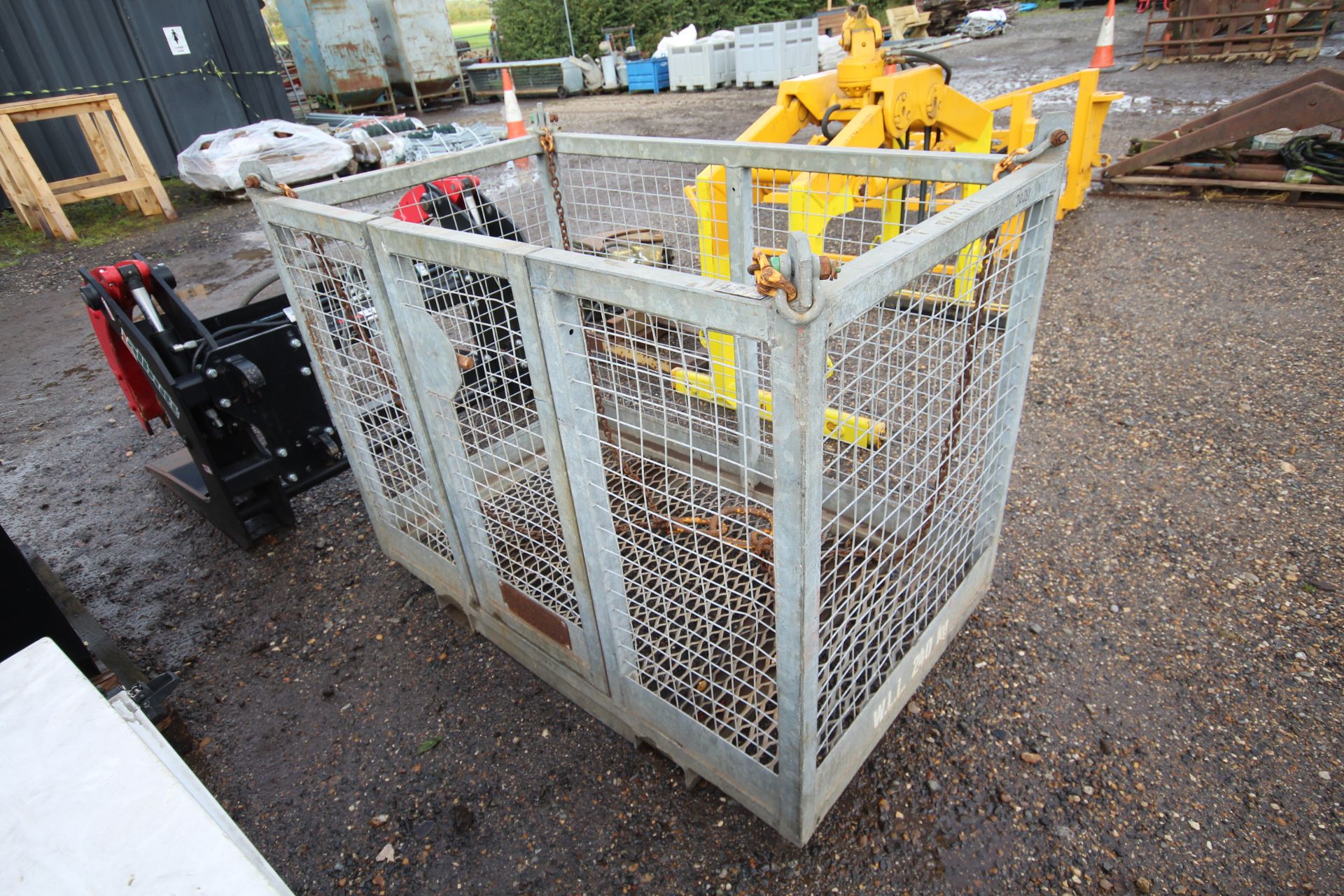 Lifting Gear Hire galvanised man cage. To fit pallet tines or crane. V - Image 2 of 8
