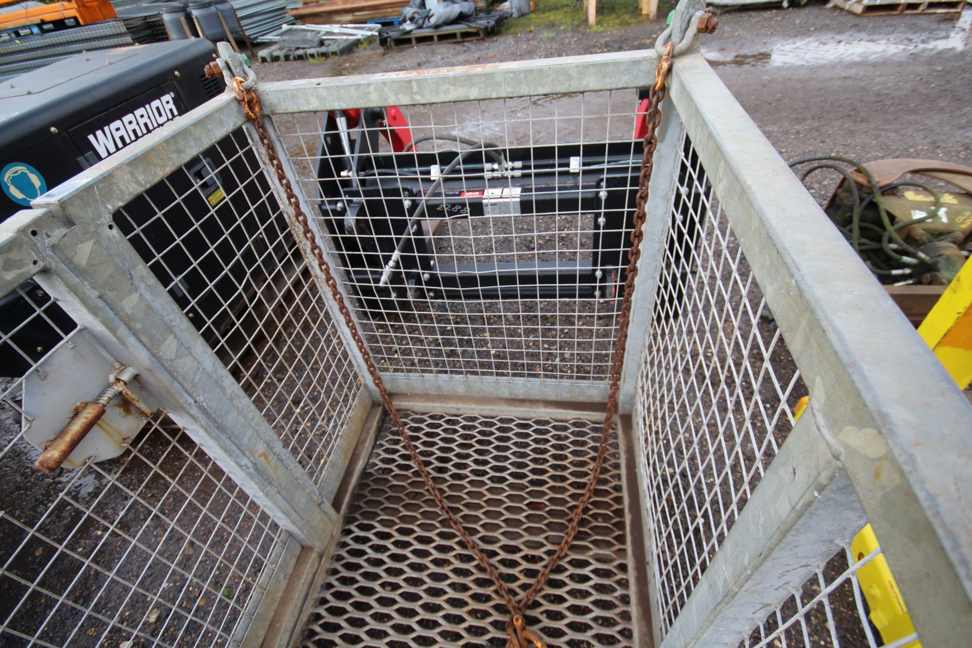 Lifting Gear Hire galvanised man cage. To fit pallet tines or crane. V - Image 6 of 8
