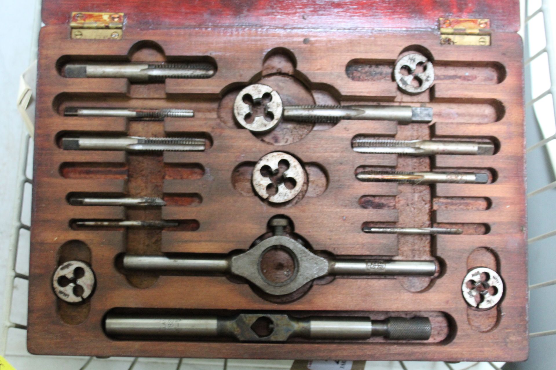 Socket set and wooden box of stocks and dies. - Image 3 of 3