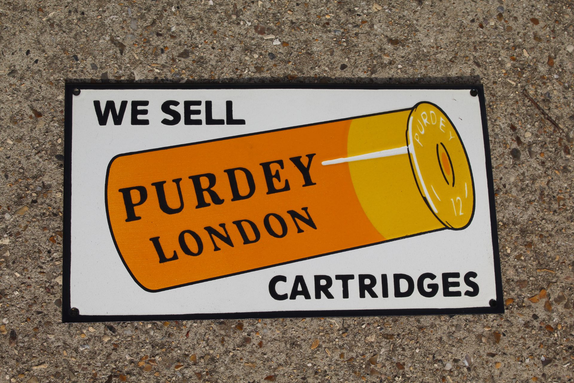 Purdey nameboard vitreous sign. V