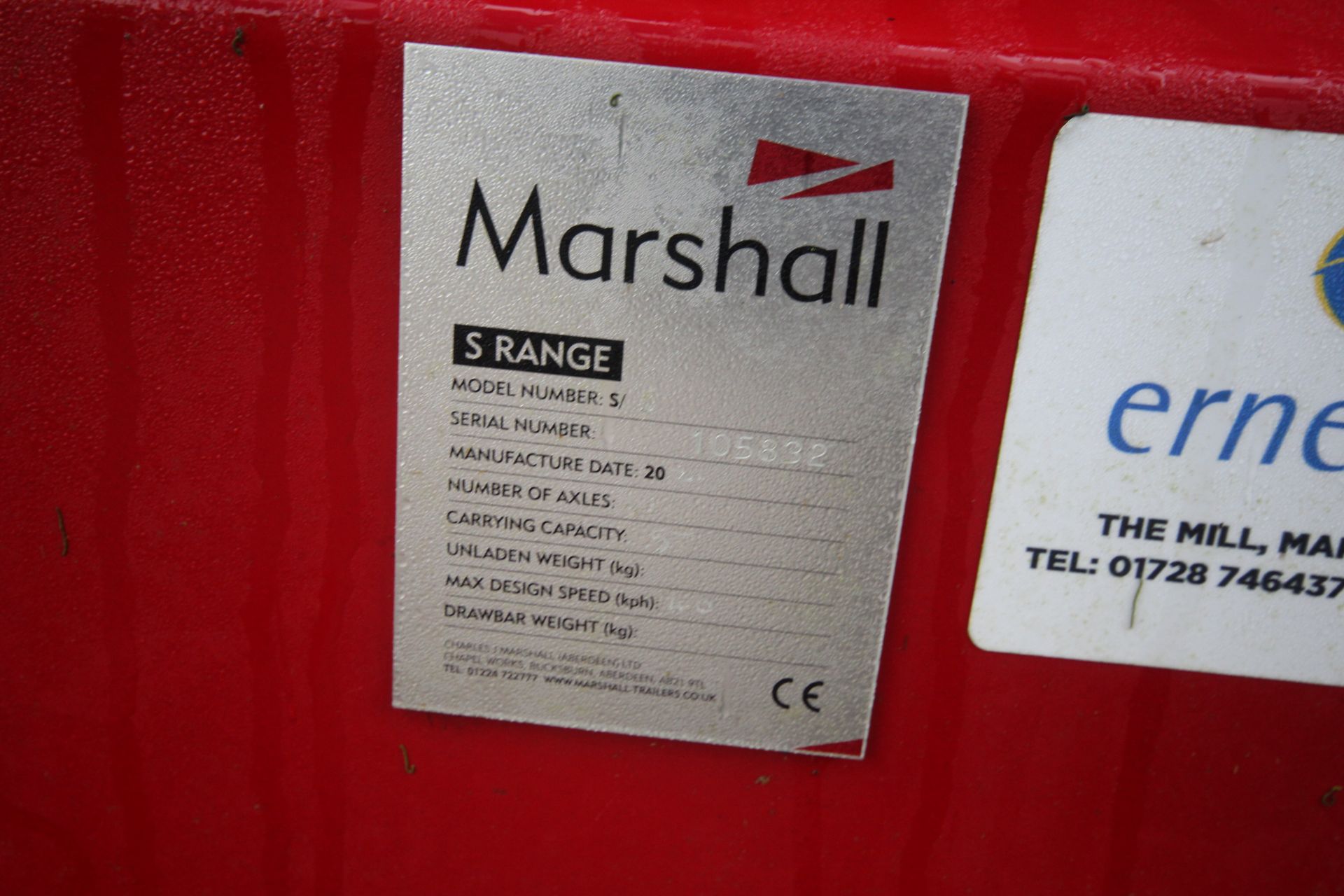 Marshall S/5 5T single axle drop side tipping trailer. 2021. With oil brakes. Owned from new. V - Image 16 of 16