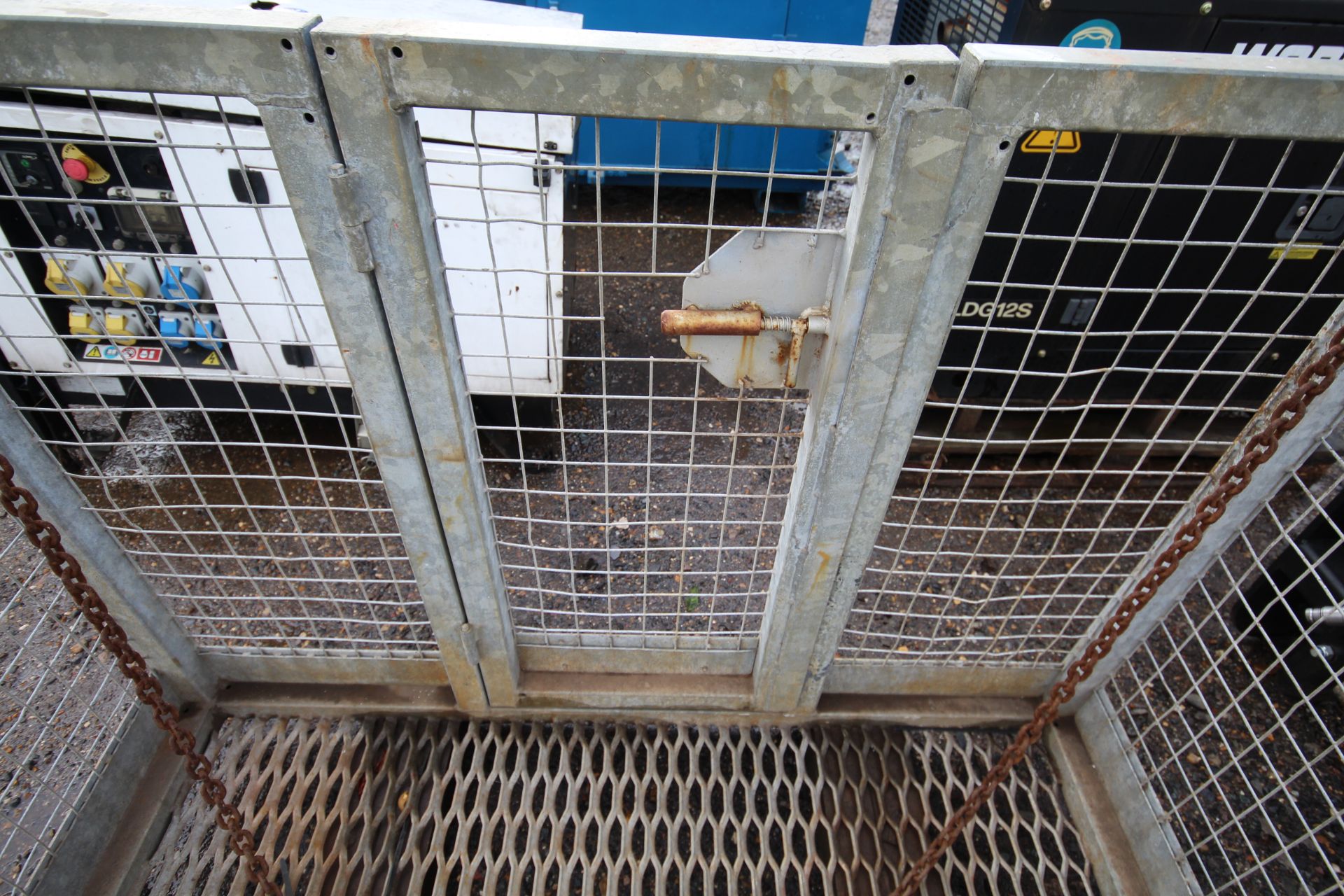 Lifting Gear Hire galvanised man cage. To fit pallet tines or crane. V - Image 7 of 8