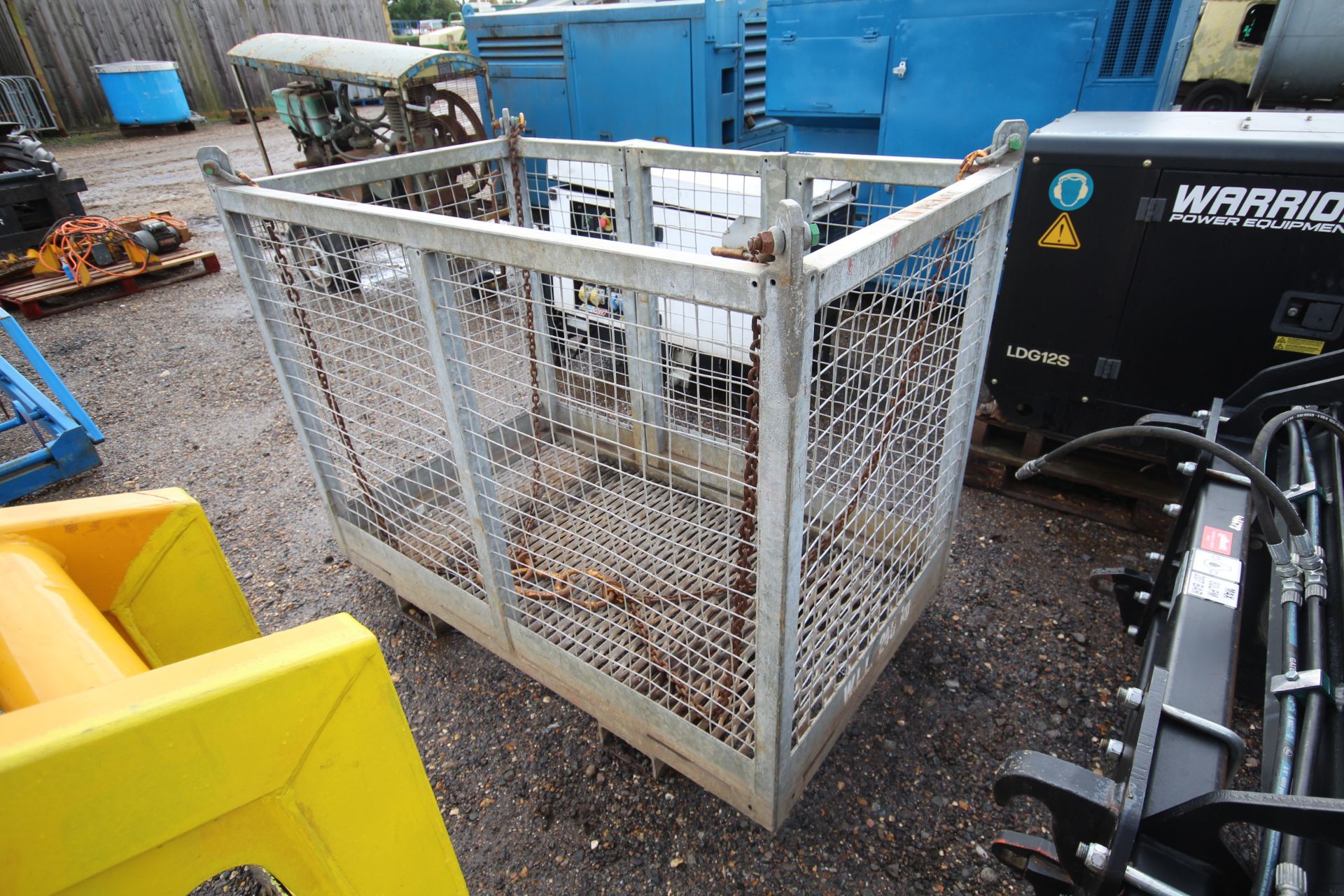 Lifting Gear Hire galvanised man cage. To fit pallet tines or crane. V - Image 4 of 8
