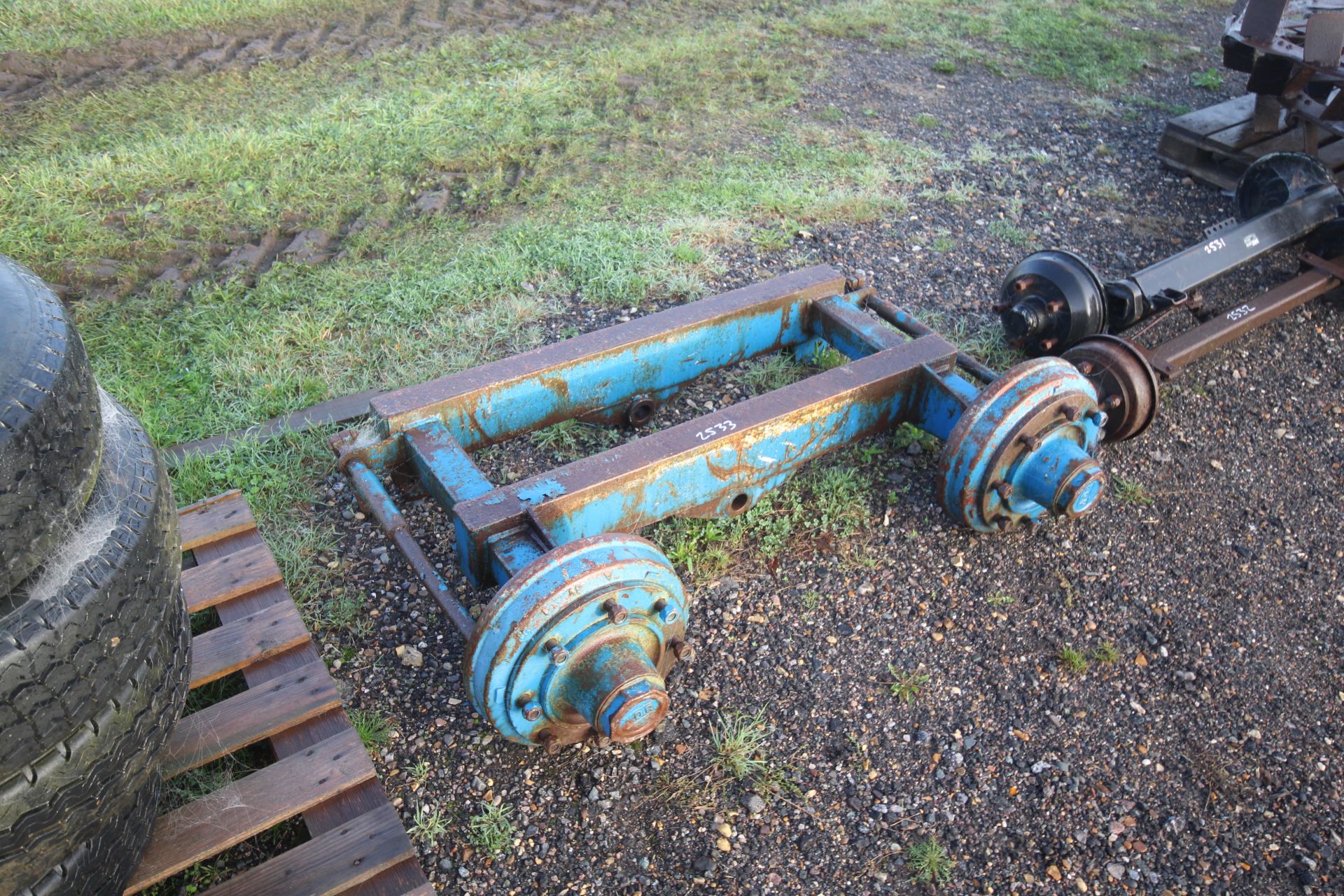 Western dump trailer half 8-stud bogie axle. V - Image 4 of 4