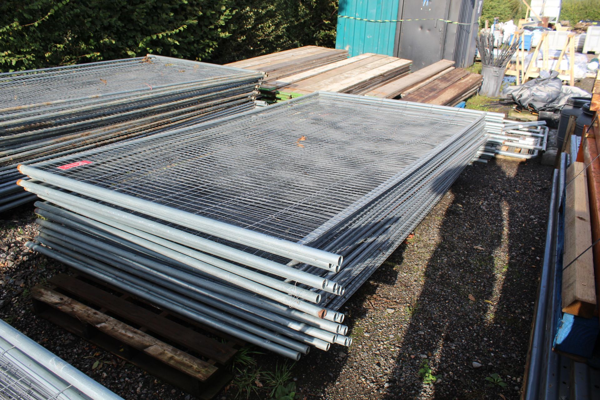 Large quantity of Heras fence panels. V