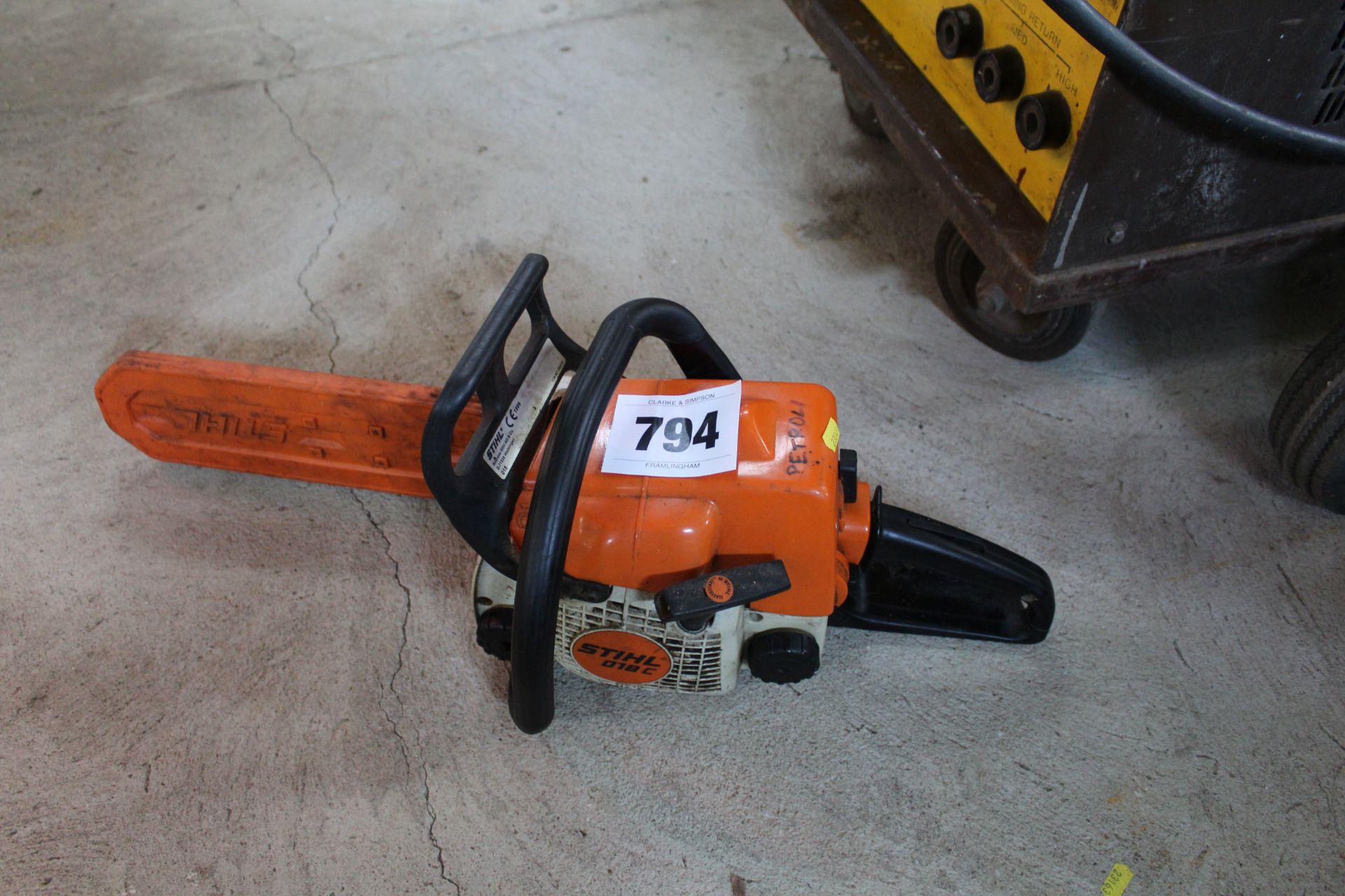 Stihl 018C petrol chainsaw.