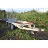 Ifor Williams GX84 8ft x 4ft twin axle plant trailer. With full width ramp and electric winch.