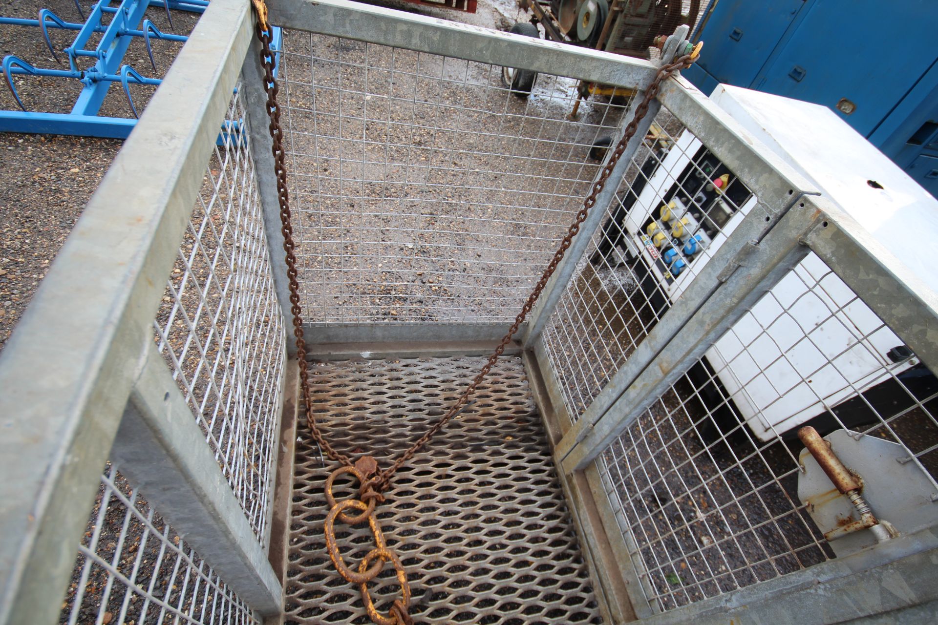 Lifting Gear Hire galvanised man cage. To fit pallet tines or crane. V - Image 5 of 8