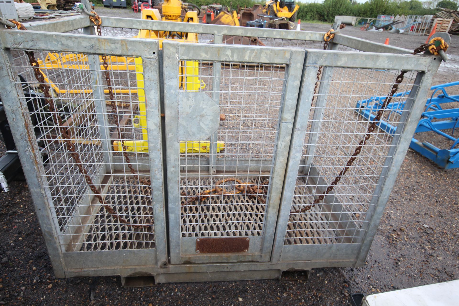 Lifting Gear Hire galvanised man cage. To fit pallet tines or crane. V - Image 8 of 8