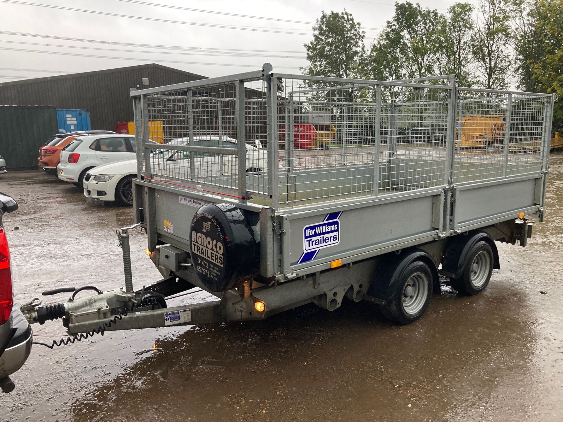 Ifor Williams TT 3621-352 12ft twin axle drop side tipping trailer. With metal floor, cage sides,