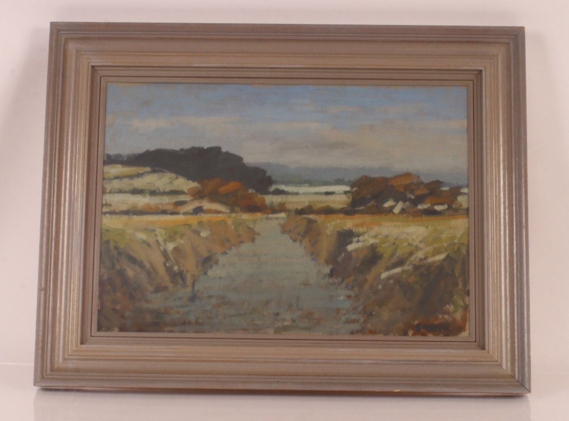 Barry Freeman, "December Rother Levels", oil sign - Image 2 of 2