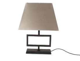 A modern design black metal table lamp with grey s