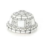 A large leaded glass pendant light shade in the Odeo