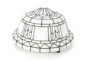 A large leaded glass pendant light shade in the Odeo
