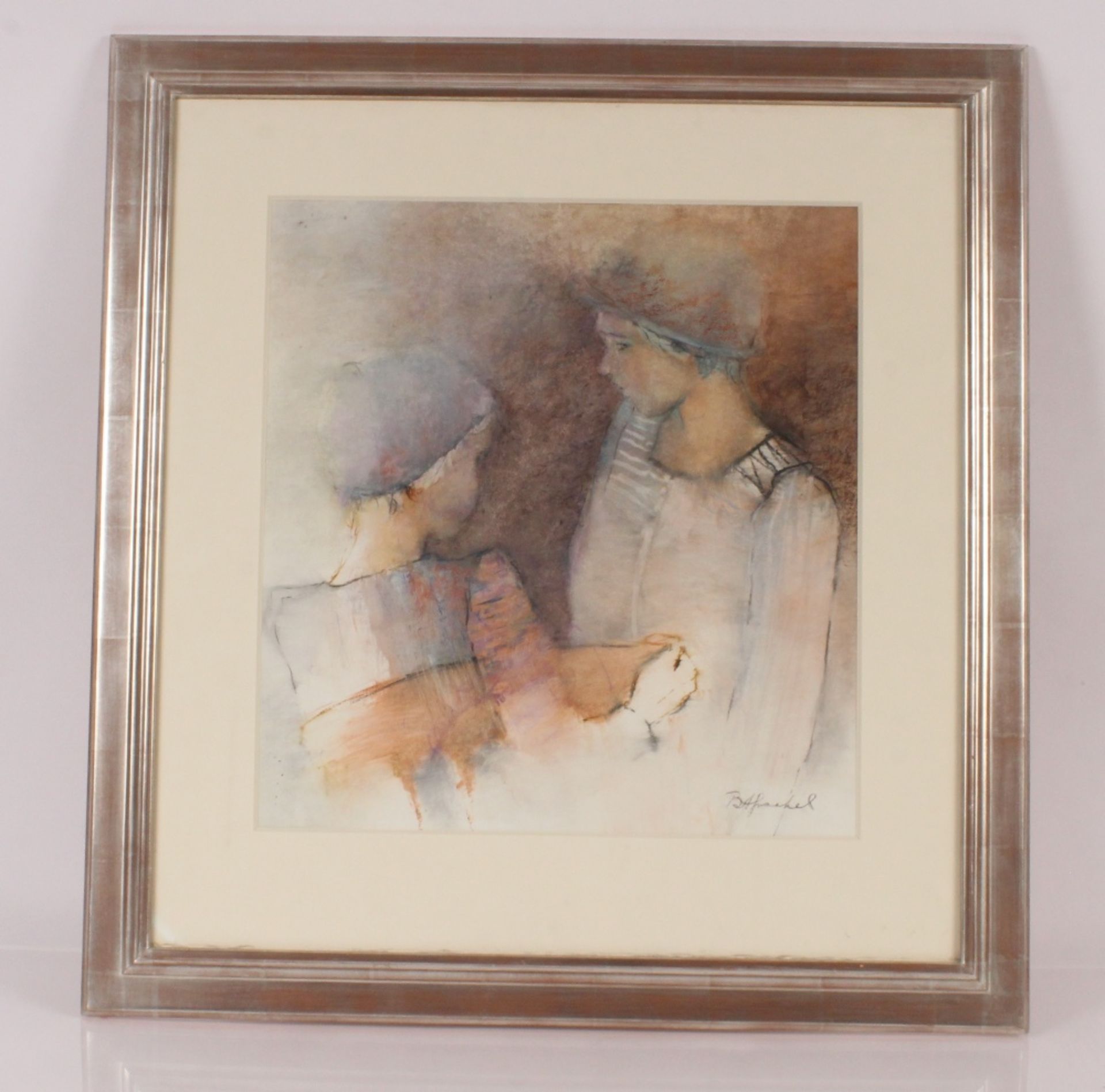 Bridget Frankel, "Mother and Child", pastel and cr - Image 2 of 2