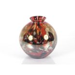 An early 20th Century ovoid glass vase with mottle