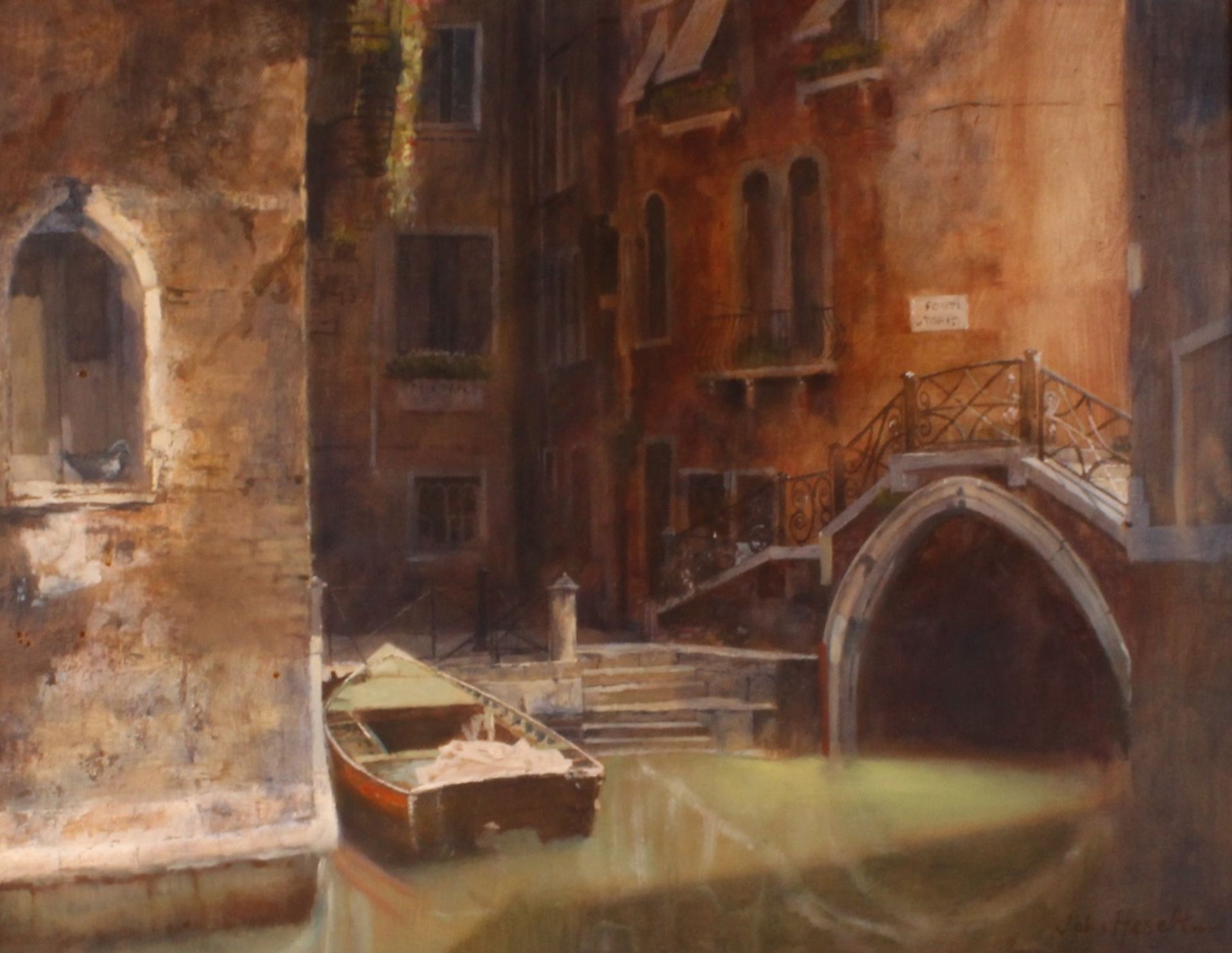 John Heseltine 1925 - 2016, study of a Venetian ca